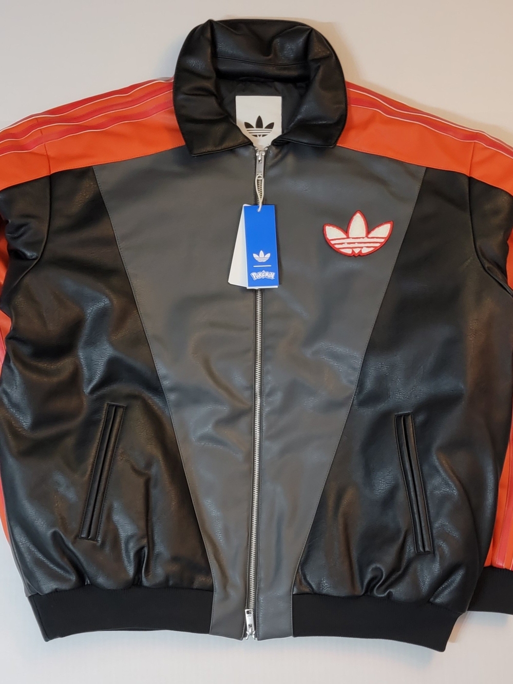 adidas Originals Men's Large Charizard 8 Ball Jacket - Orange/Black NWT - Picture 2 of 6